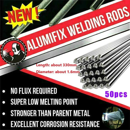 50Pcs 1.6mm Low Temperature Welding Cored Wire Aluminum Brazing Solder Rods aa