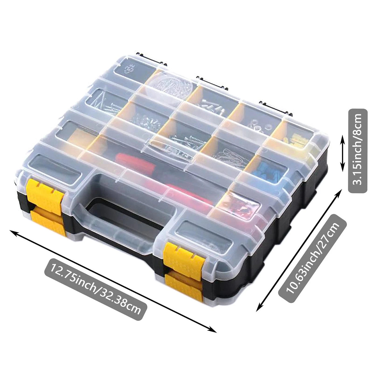 Hardware Organizer Box 34 Compartments Small Parts 1 PACK, Yellow