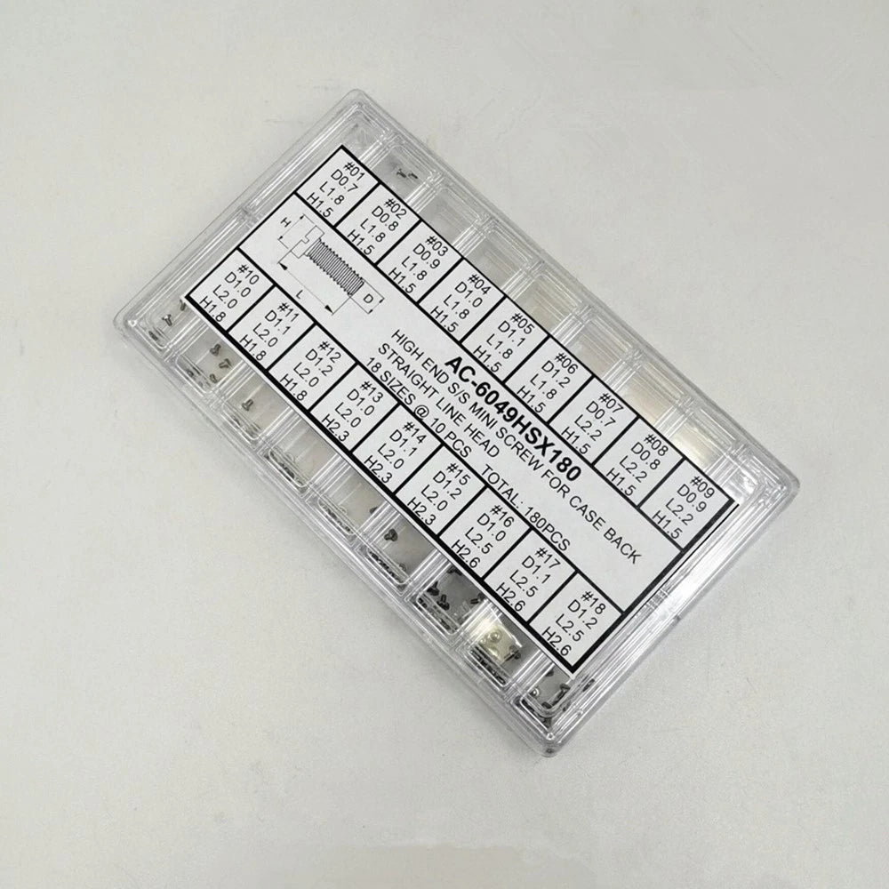 180Pcs Stainless Steel Mini Screw For Watch Back Case Watchmaker Repairing Tool