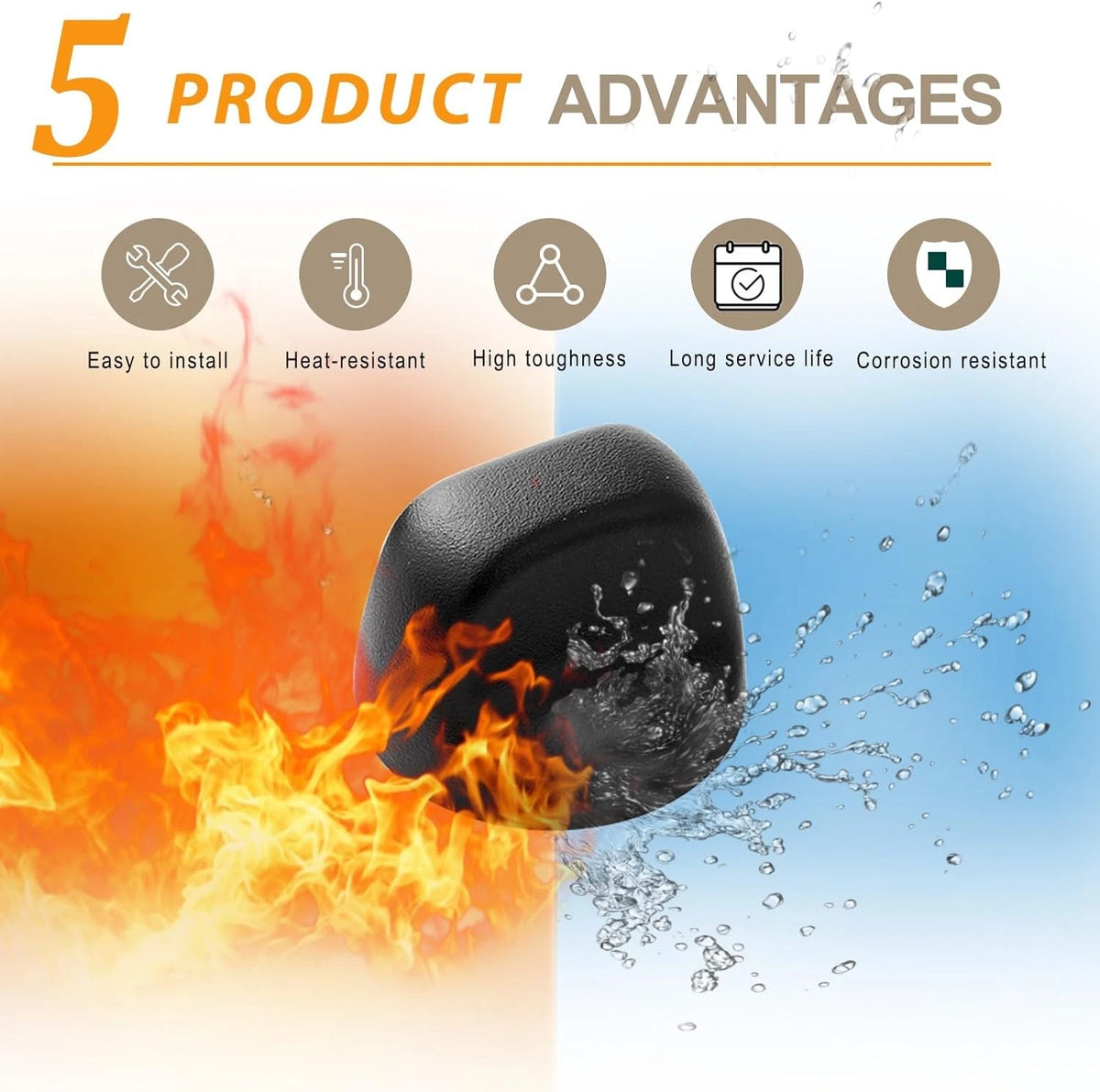 2 Pcs Upgraded S99360232 Range Hood Knob Replacement for 2 Pieces, Black