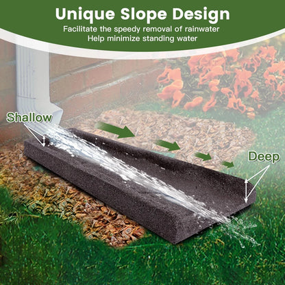 Sekcen 2 Pack Rubber Downspout Splash Block Rain Gutter Down Spout Brown
