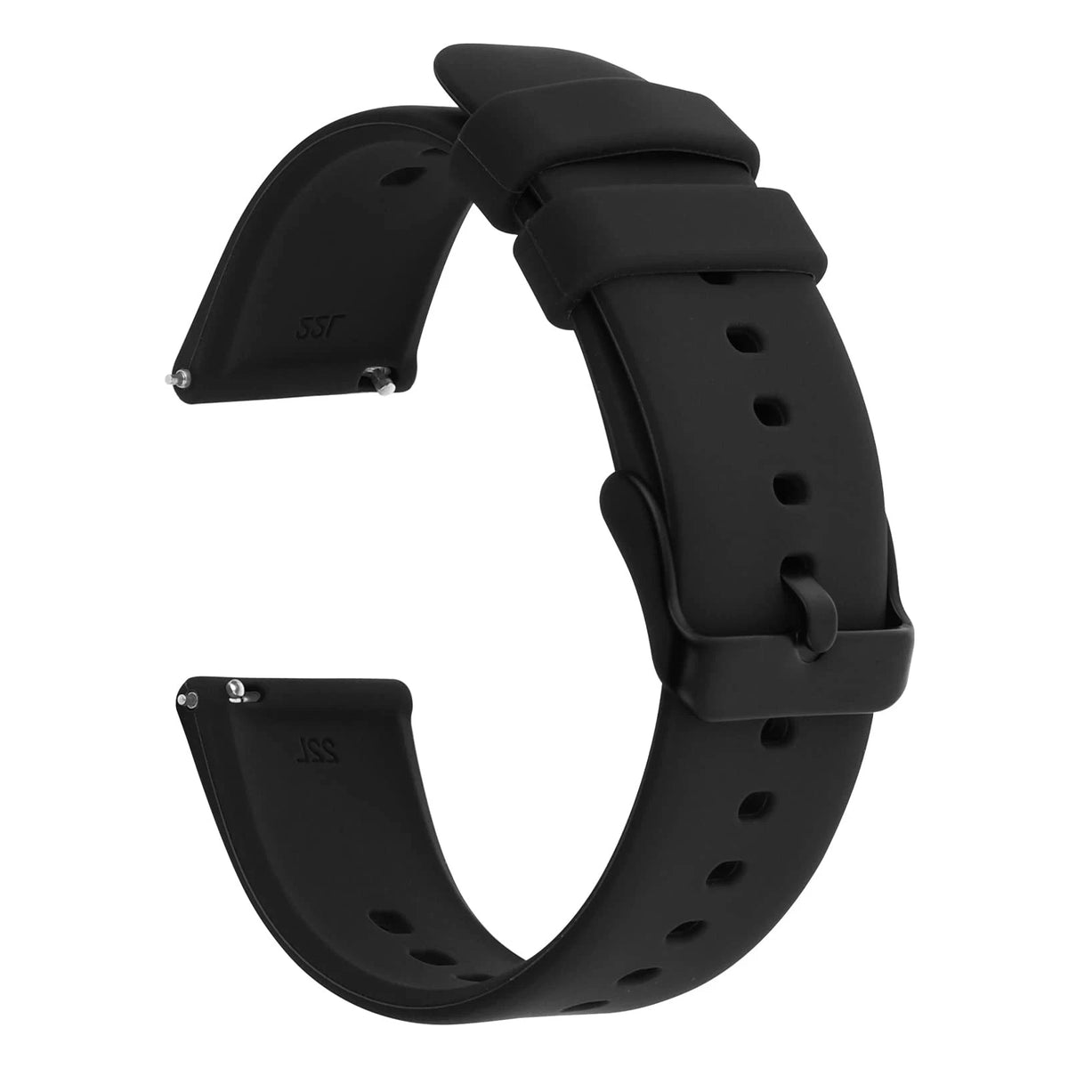 TIESOME 20mm Silicone Watch Bands, Quick Release Waterproof Soft 20mm, Black