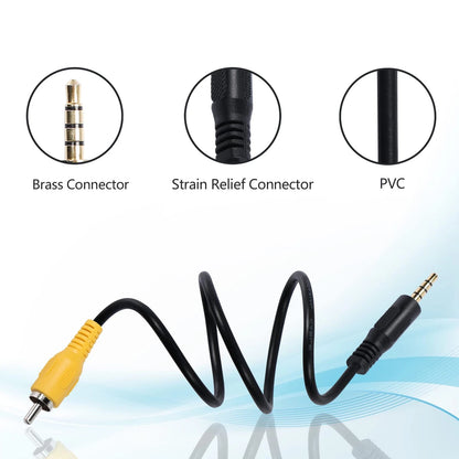 PNGKNYOCN 3.5 mm to RCA Video Cable 1/8 inch Male Plug Black