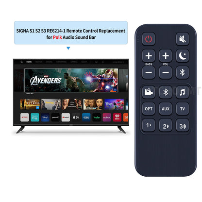 For Polk Audio Sound Bar Signa S1 S2 S3 RE6214-1 Soundbar Replace Remote Control