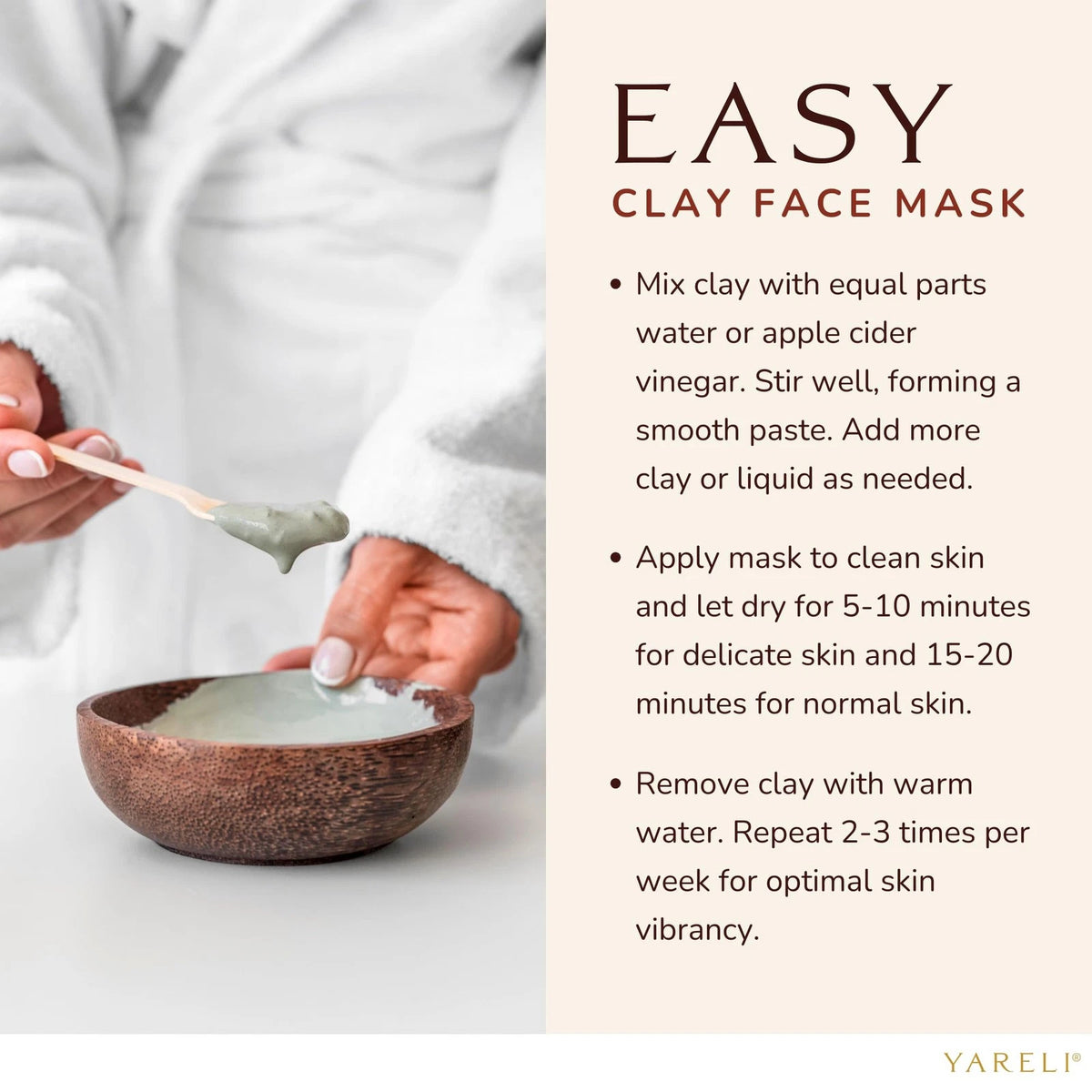 YARELI Bentonite Clay Powder Facial Mask & Cleansing 32 Ounce (Pack of 1)