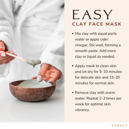 YARELI Bentonite Clay Powder Facial Mask & Cleansing 32 Ounce (Pack of 1)