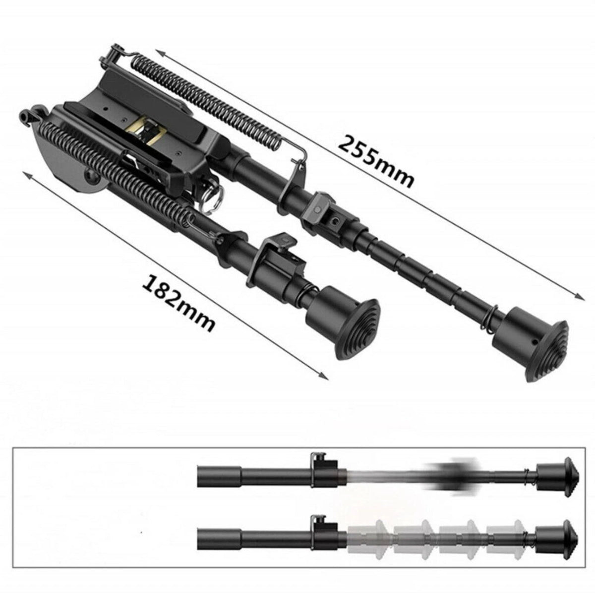 Adjustable 6-9" Sniper Hunting Rifle Bipod Sling Shooting Mount Stand Adapter d