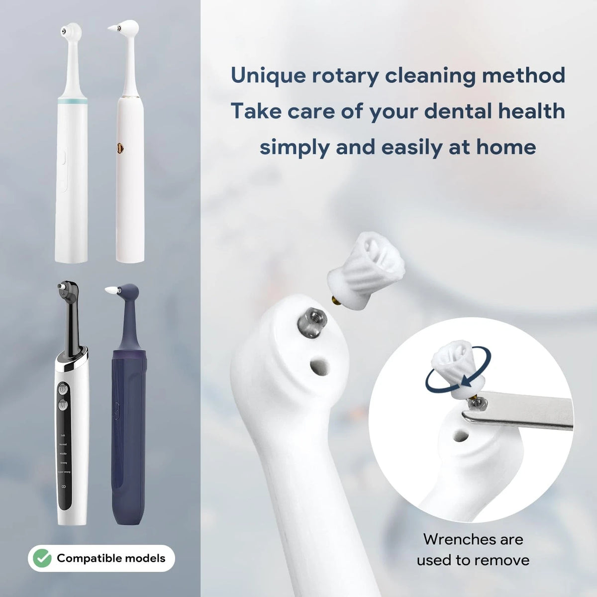 6 Tooth Polisher Replacement Brush Heads,Tooth Cleaning 6 Piece Set, White1