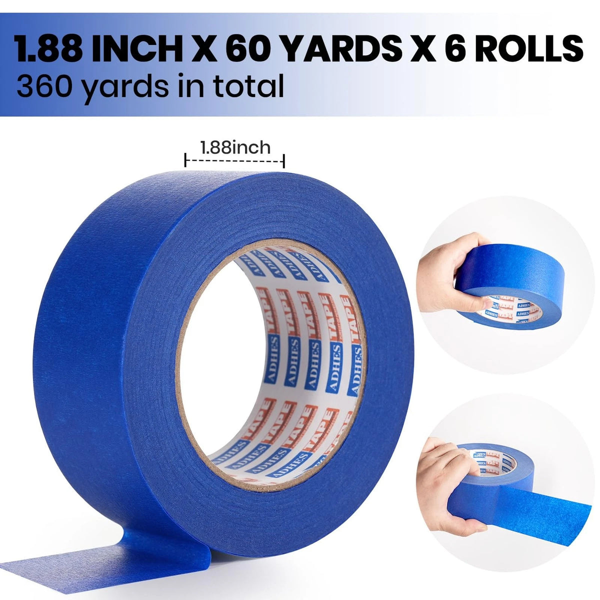 ADHES Upgrade Blue Painters Tape, Masking Tape for Painting 48mm x 55m,