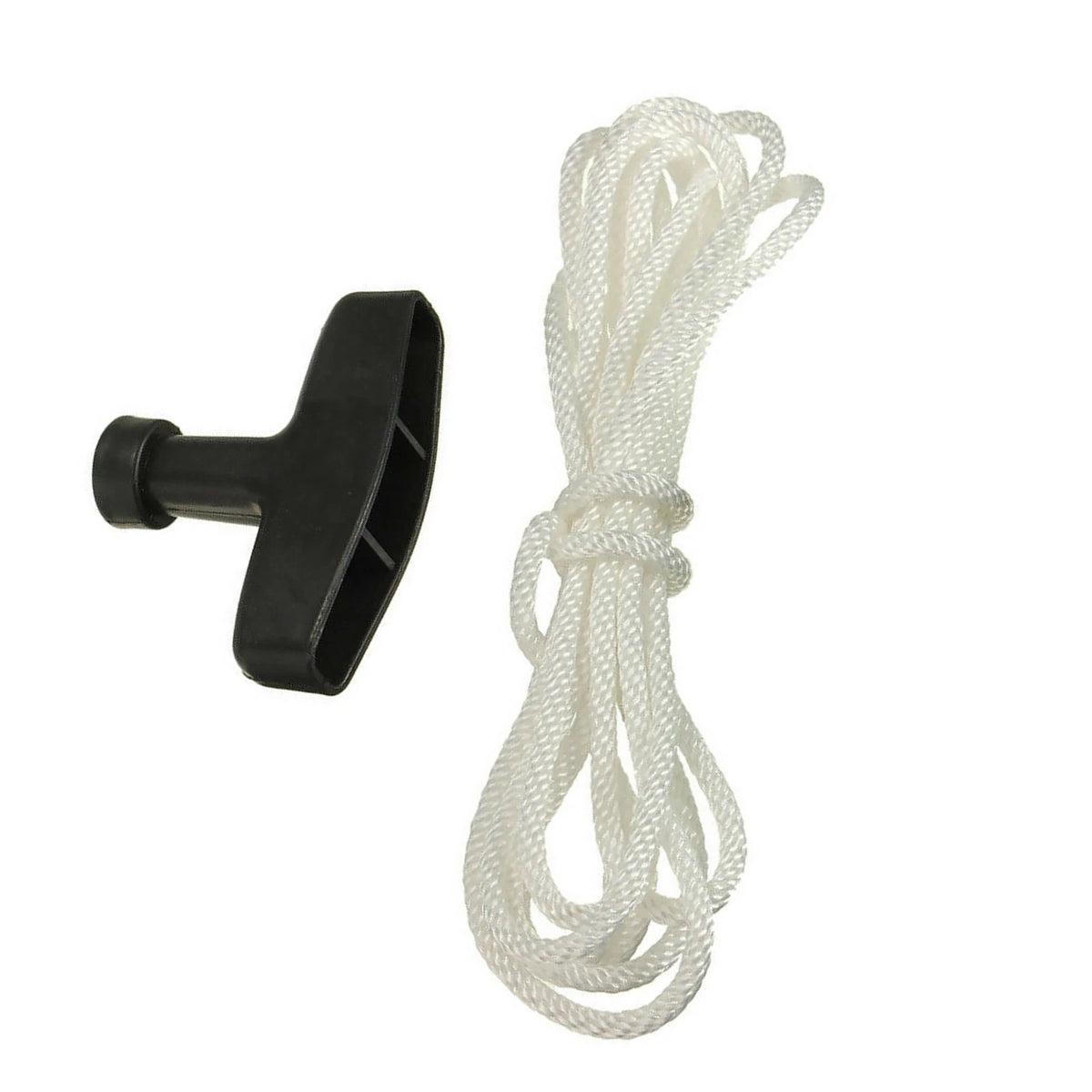 2* White Starter Start Cord Line Rope With Pull Handle For Petrol Lawnmowers a