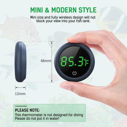 PAIZOO Fish Tank Digital Thermometer Accurate LED Display to Small, Black