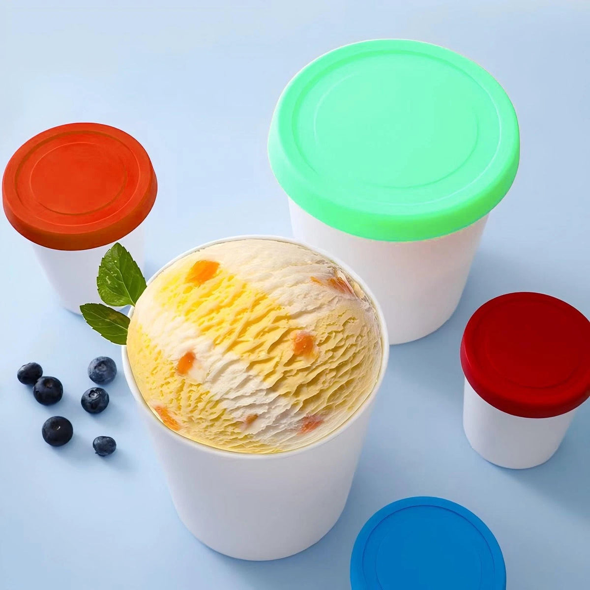 YQMYXG 32 Oz Ice 4.7 inches (L/W) x 5.3 (H), Red Blue Green Orange