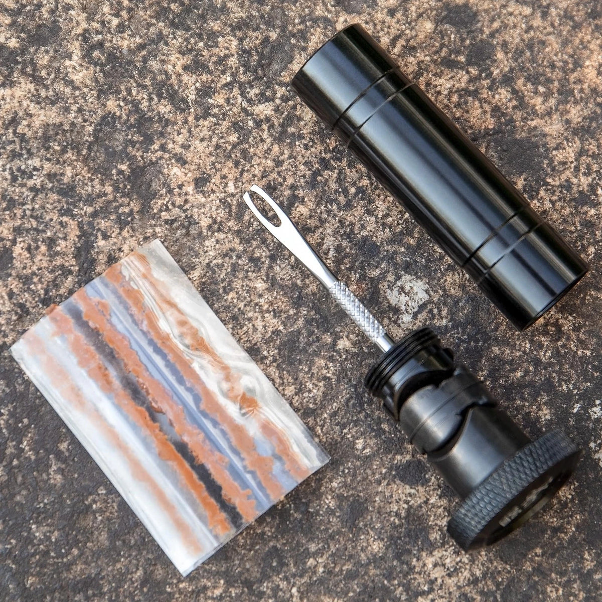 Handlebar End Plugs with Tubeless Tire Repair Kit - Insert Black