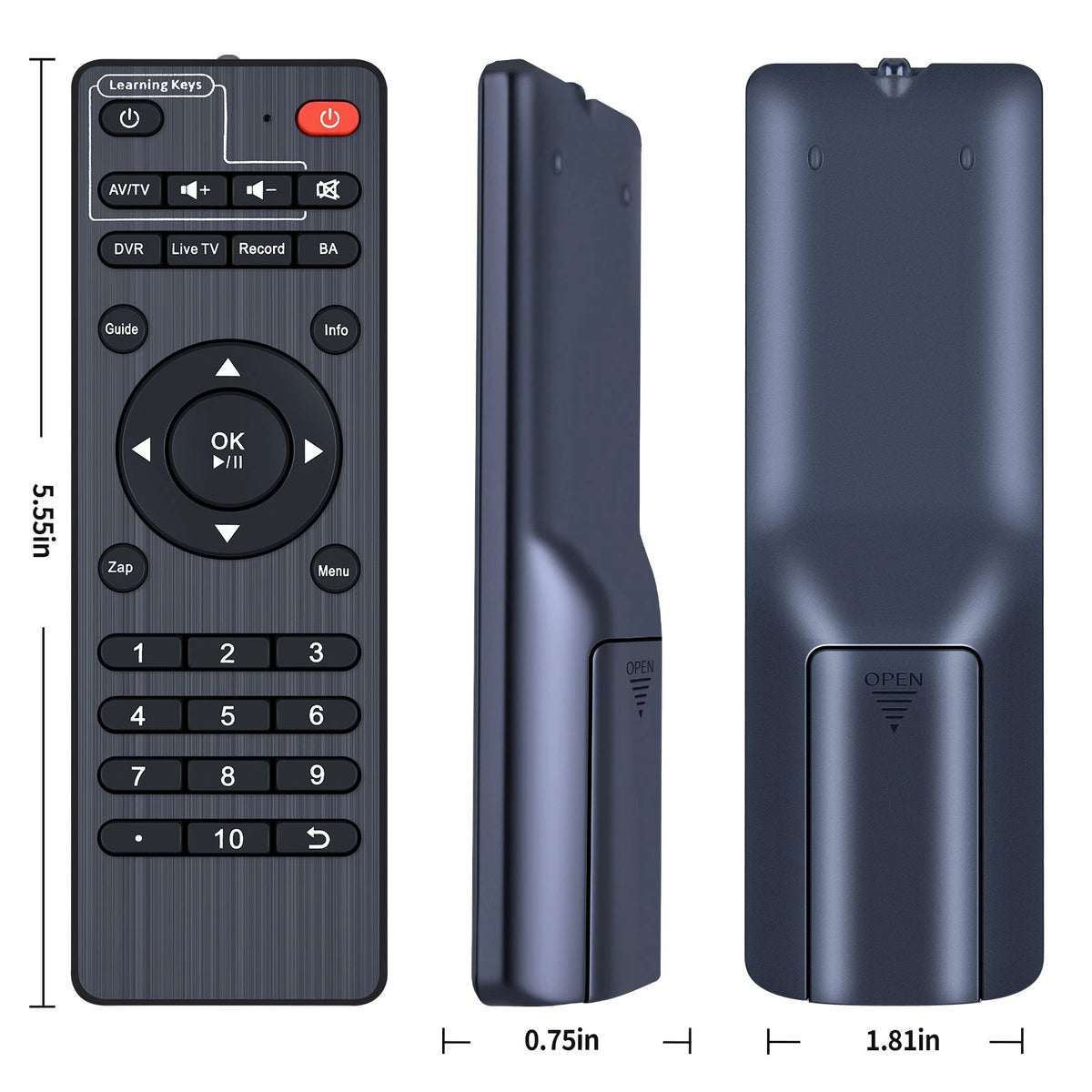 Replacement Remote Control For ZapperBox M1 ATSC 3.0 OTA Dual Tuner