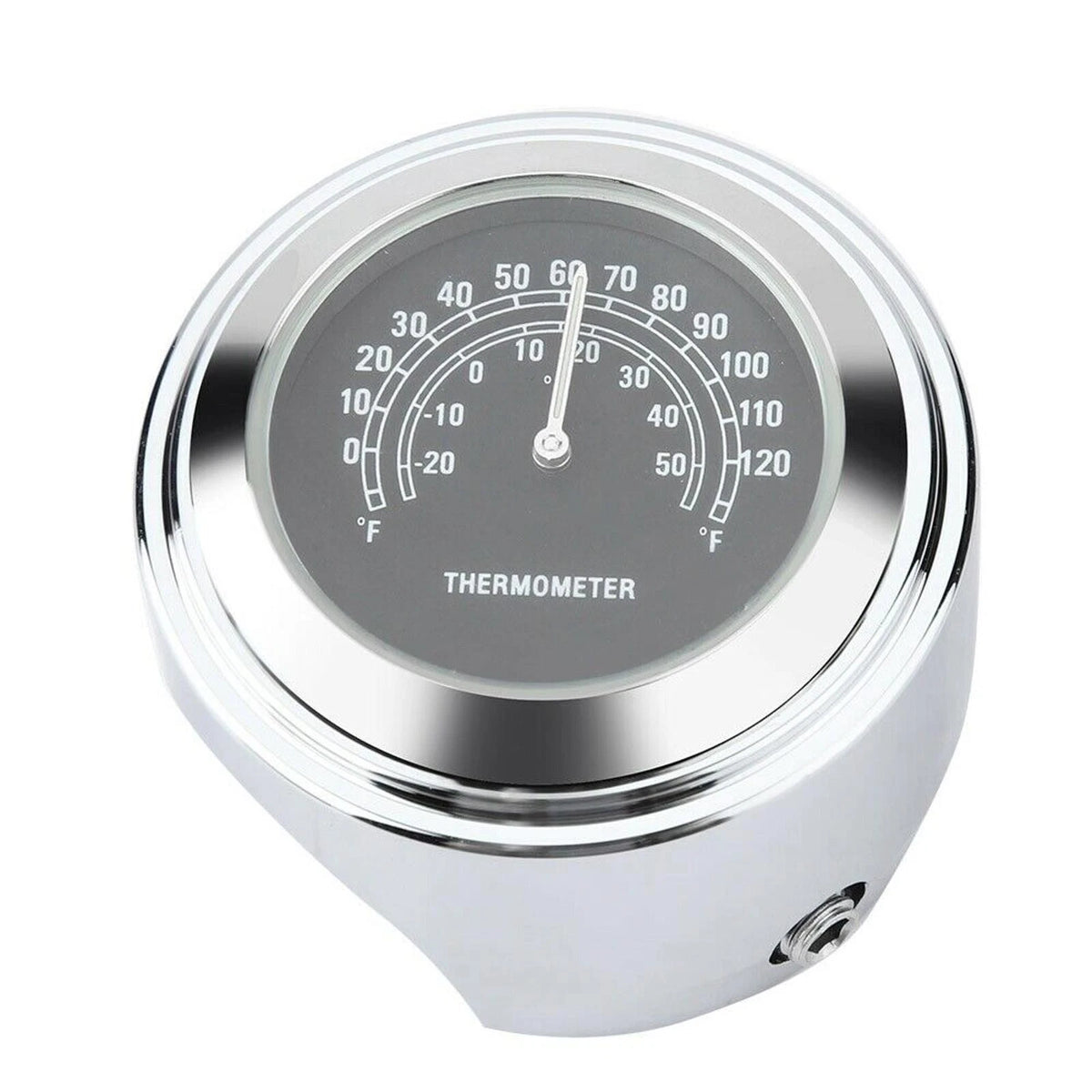 Waterproof Motorcycle Mobike Front Chrome Handlebar Mount Thermometer Luminous