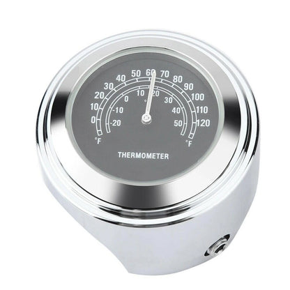 Waterproof Motorcycle Mobike Front Chrome Handlebar Mount Thermometer Luminous