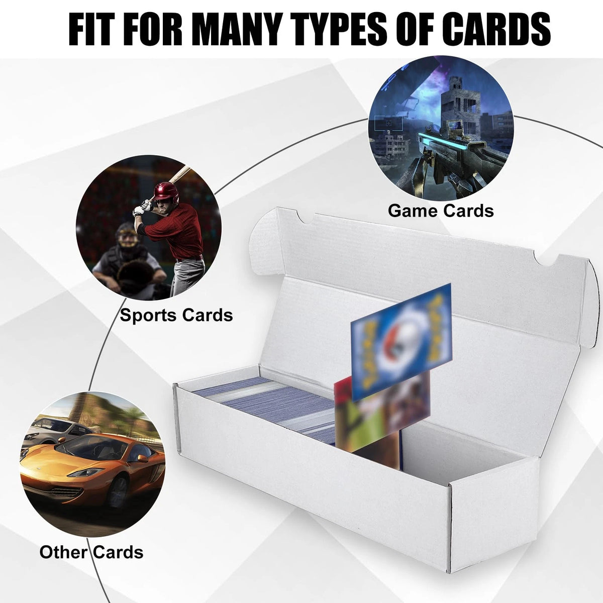 XRACV Trading Card Storage Box, 10-Pack 1100 Count 10-Pack-Standard, White
