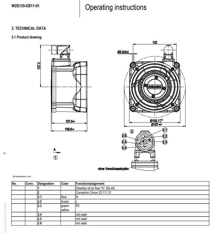 Ebmpapst W2S135-EB11-01 230V 0.27/0.28A 2770RPM 40/48W Siemen Spindle Motor Fan