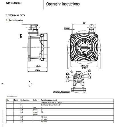 Ebmpapst W2S135-EB11-01 230V 0.27/0.28A 2770RPM 40/48W Siemen Spindle Motor Fan