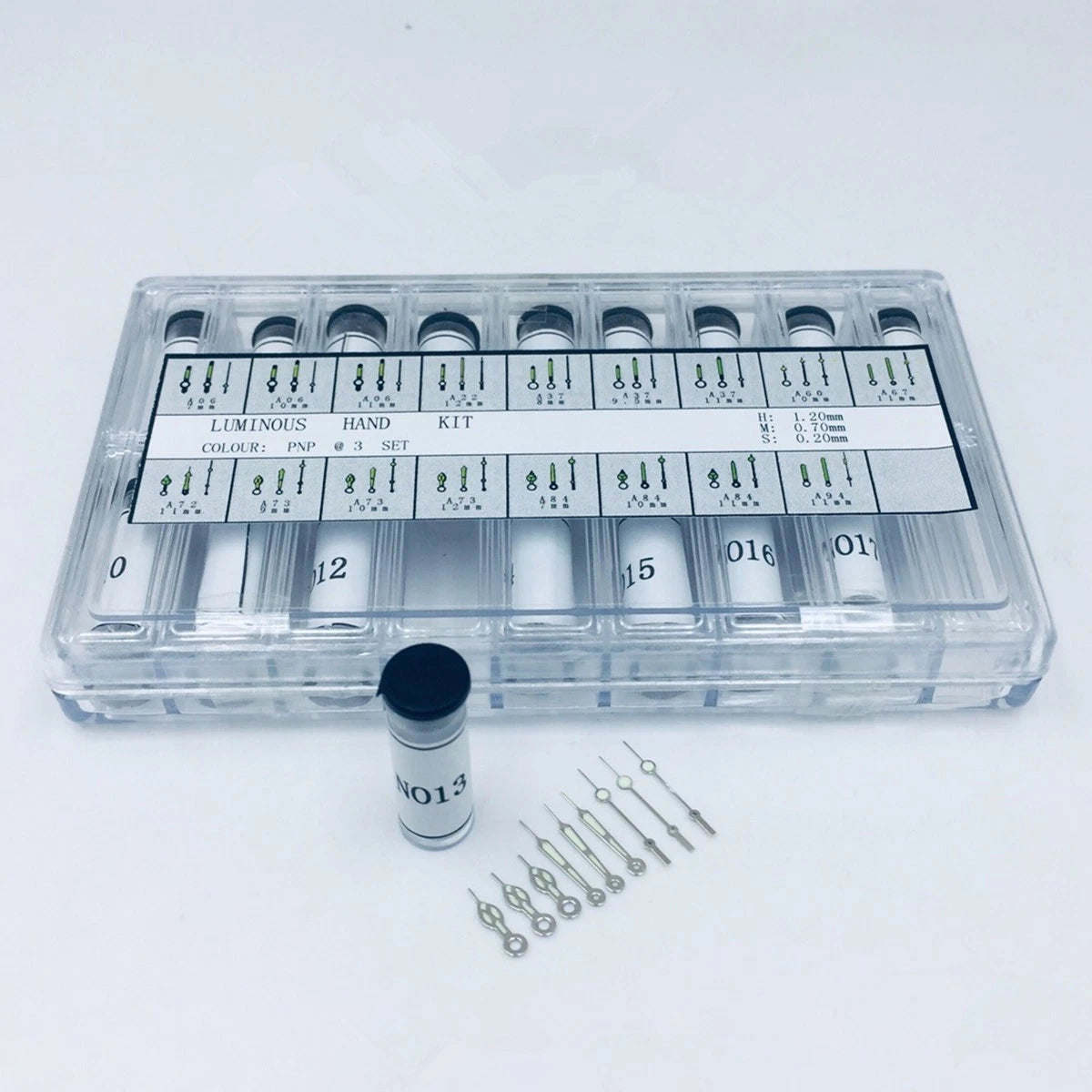 1 Box Silver Luminous Watch Hour/Second/Minute Hands Neddles Repairing Tool