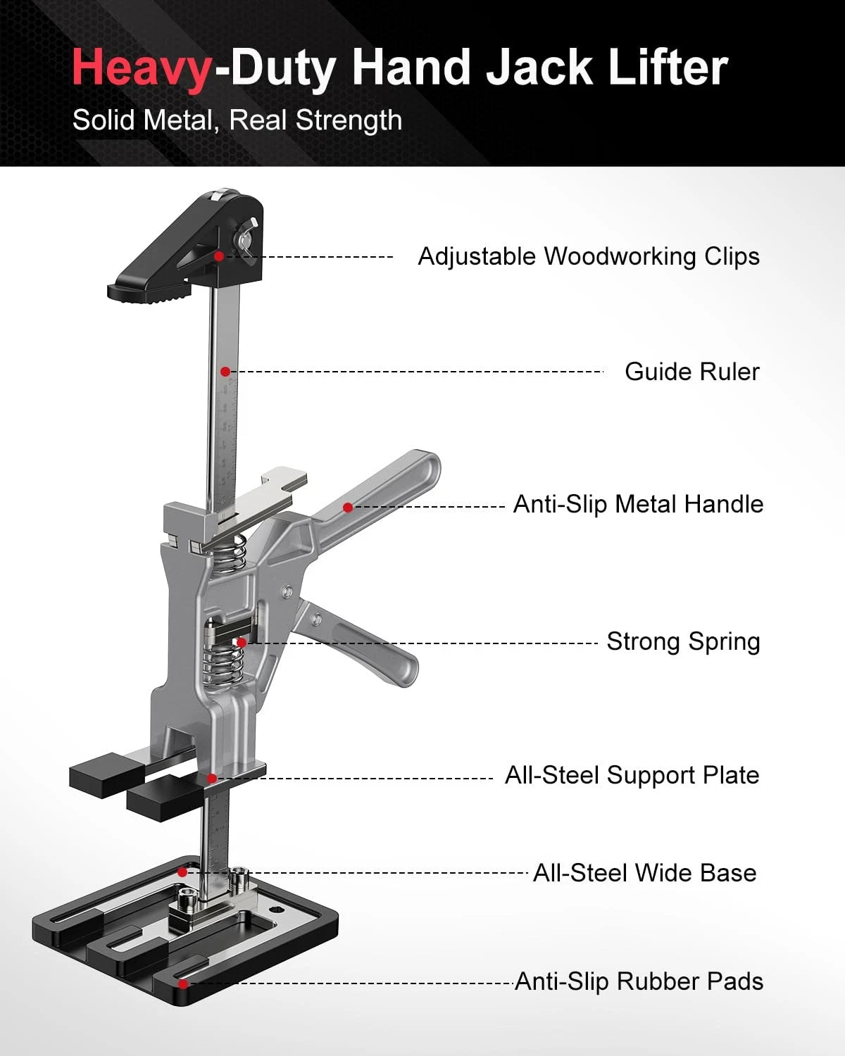 Kolvoii Labor Saving Arm Jack 2 Pack, 10" Height-Adjustable Large, Silver A