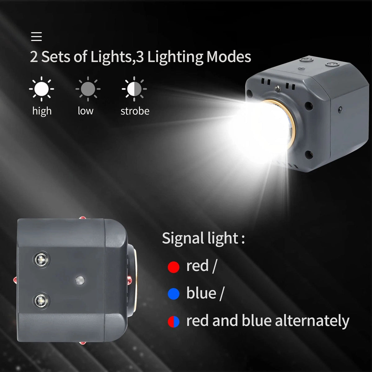 Hanatora Drone Night Flight Lights for DJI Air 3S 3 2S,Mavic Black