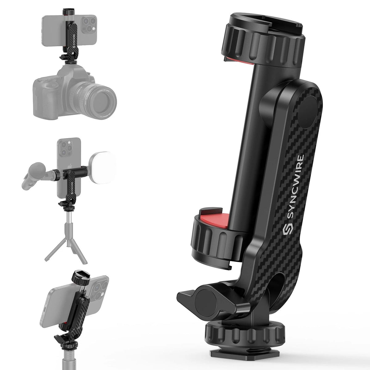 SYNCWIRE Tripod Phone Mount, Universal Smartphone Mount 3.7 inches, Black
