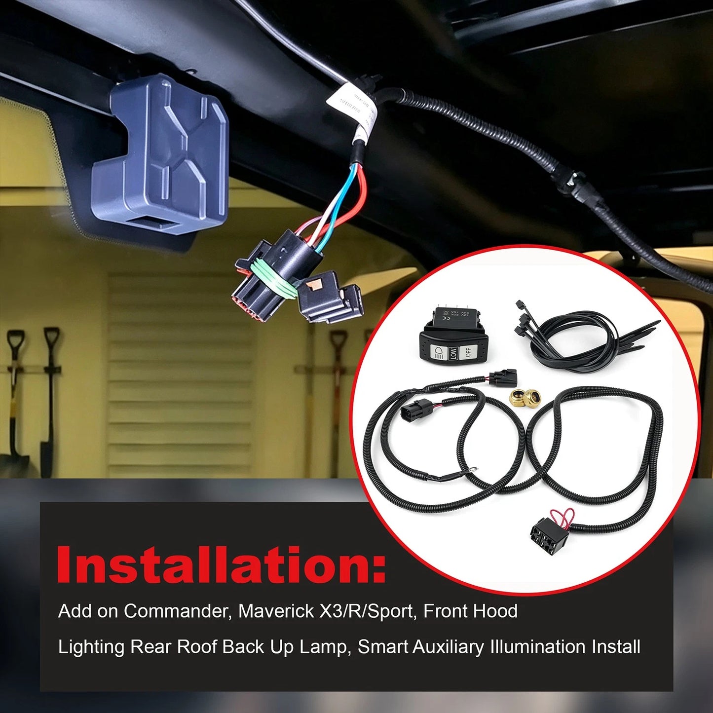 Smart LED Light Switch Wiring Harness For Can-Am Defender HD11 Replace 715009886