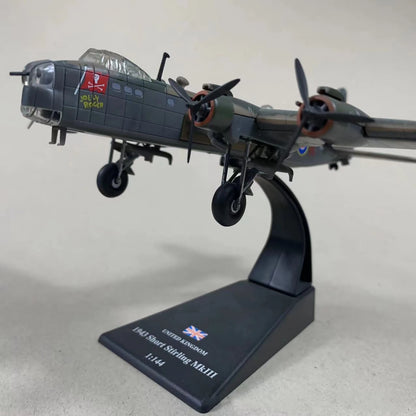 1/144 Diecast Alloy WWII Short Sterling MK.lll Bomber Model Display Ornament