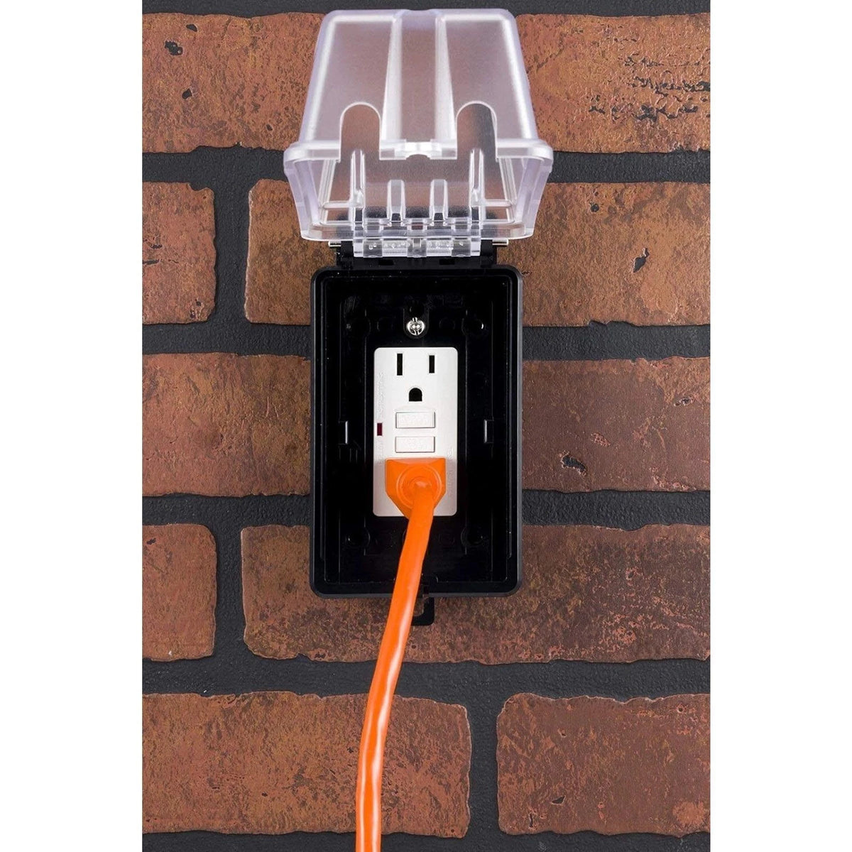 Weatherproof Outdoor Electrical Outlet Cover Single Gang Box Lockable Design