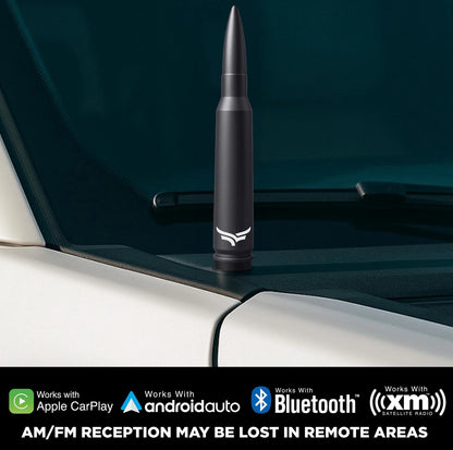 EcoAuto 50 Cal Bullet Antenna for Ford F150 F250 F350 & 50 CAL BULLET, Black