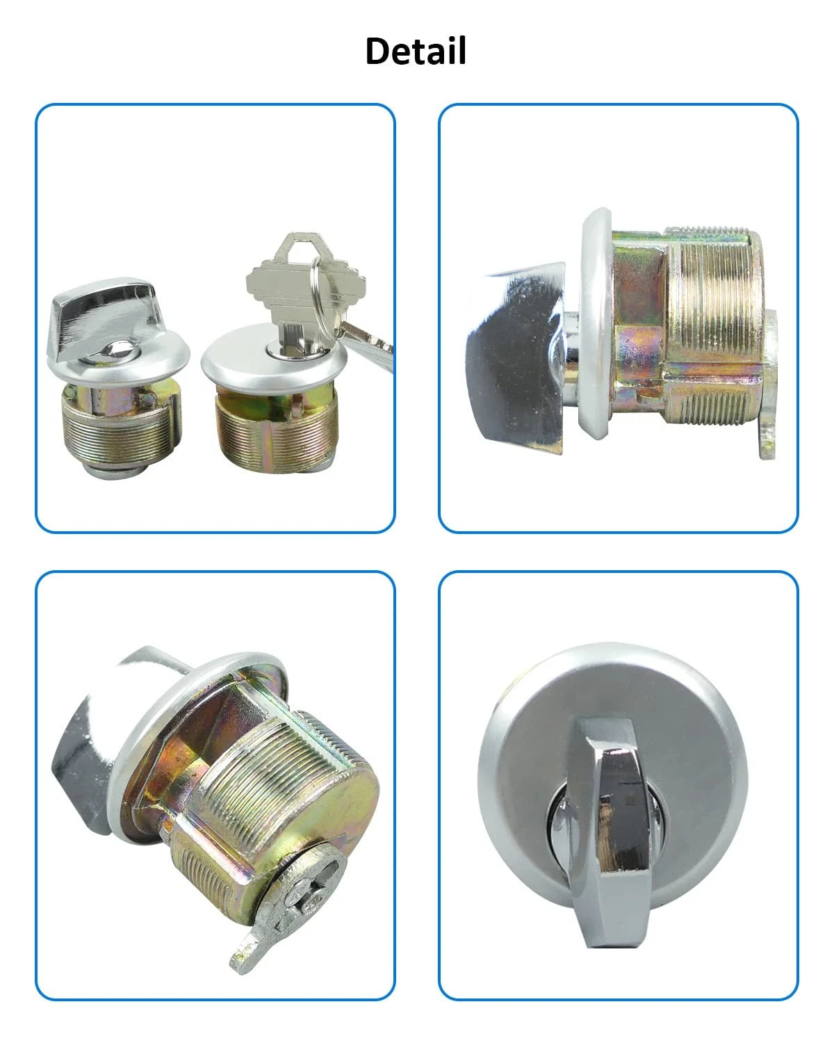 Storefront Door Lock Mortise Commercial Keys & Thumbturn, Silver