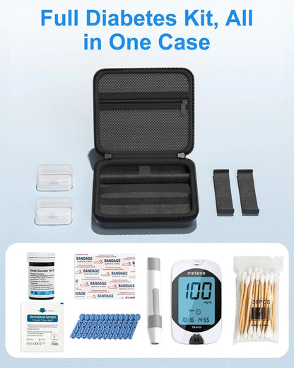 ProCase Diabetes Travel Case, Portable Diabetic Blood Sugar Test Kit Black