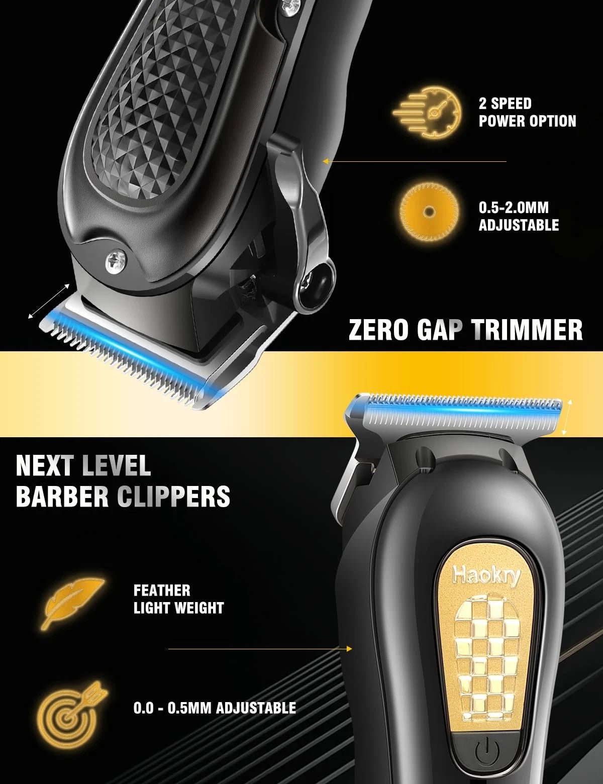 Haokry Hair Clippers & Trimmer for Men,Professional Barber and Black