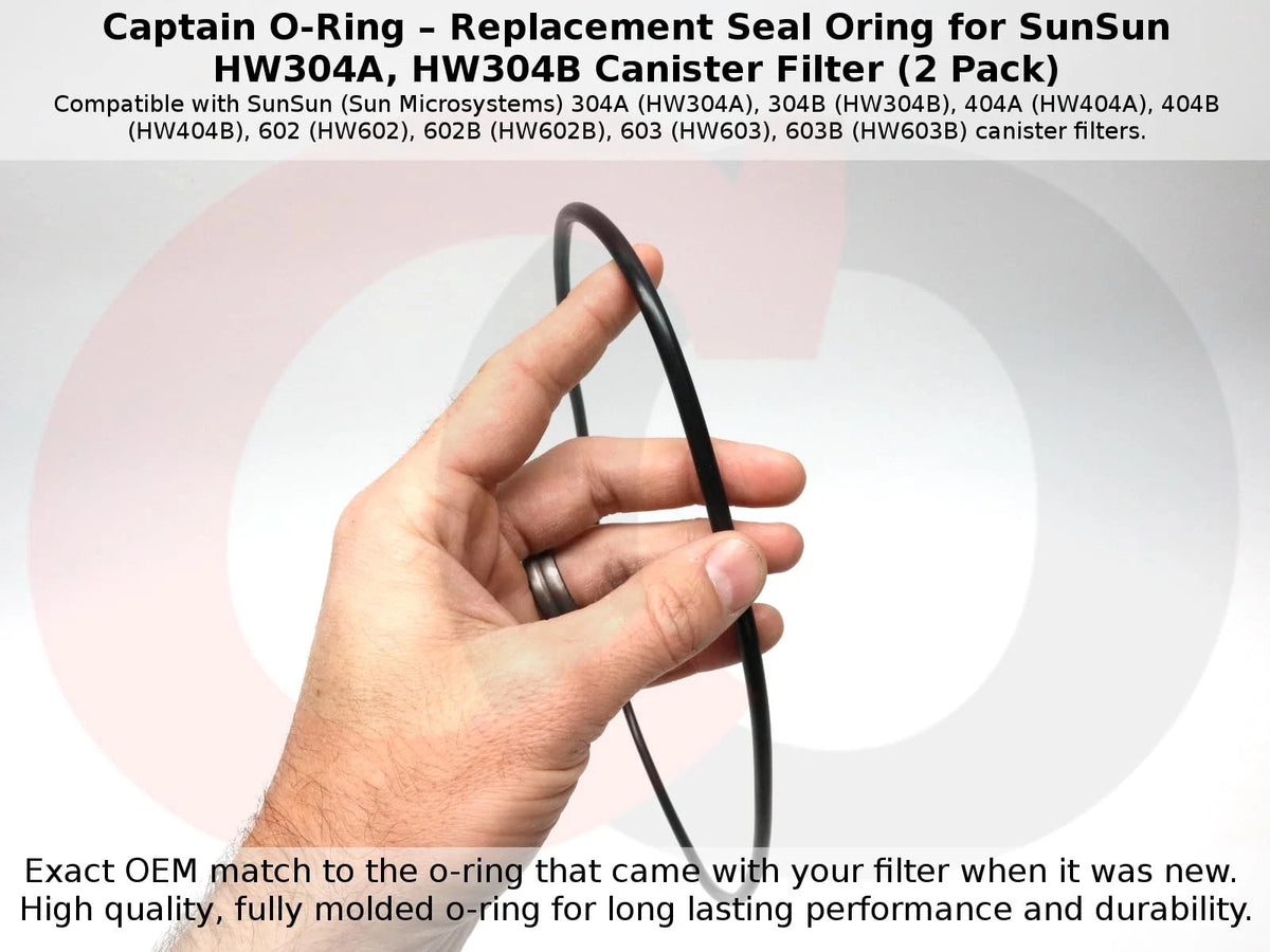 Captain O-Ring – Replacement Seal Oring for SunSun HW304A, Black (Rubber)