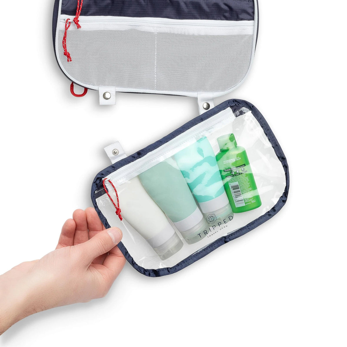 Toiletry Bag Kit Set: Hanging Travel 10 inches x 7 x 1-3 inches, Navy