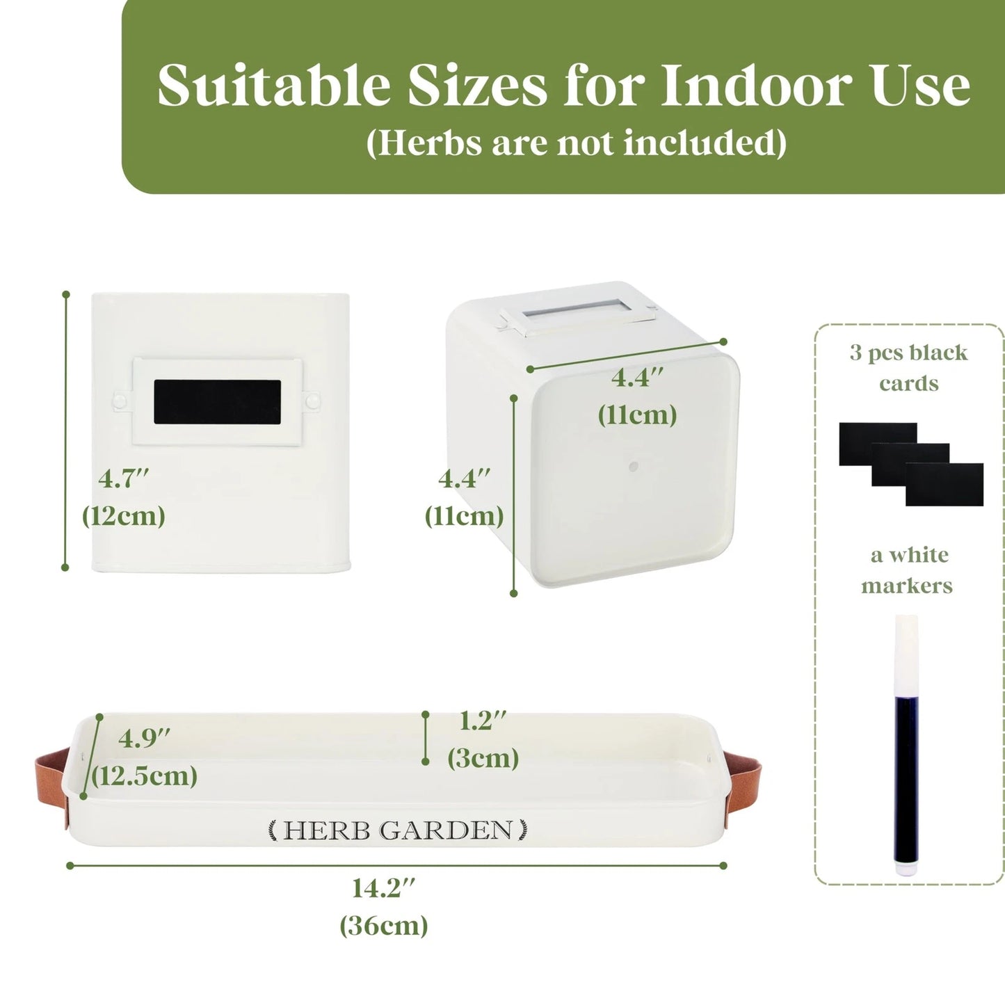 PERFNIQUE Indoor Herb Garden, 5.1 inches x 14.1 x 5.5 inches, White