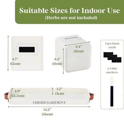 PERFNIQUE Indoor Herb Garden, 5.1 inches x 14.1 x 5.5 inches, White
