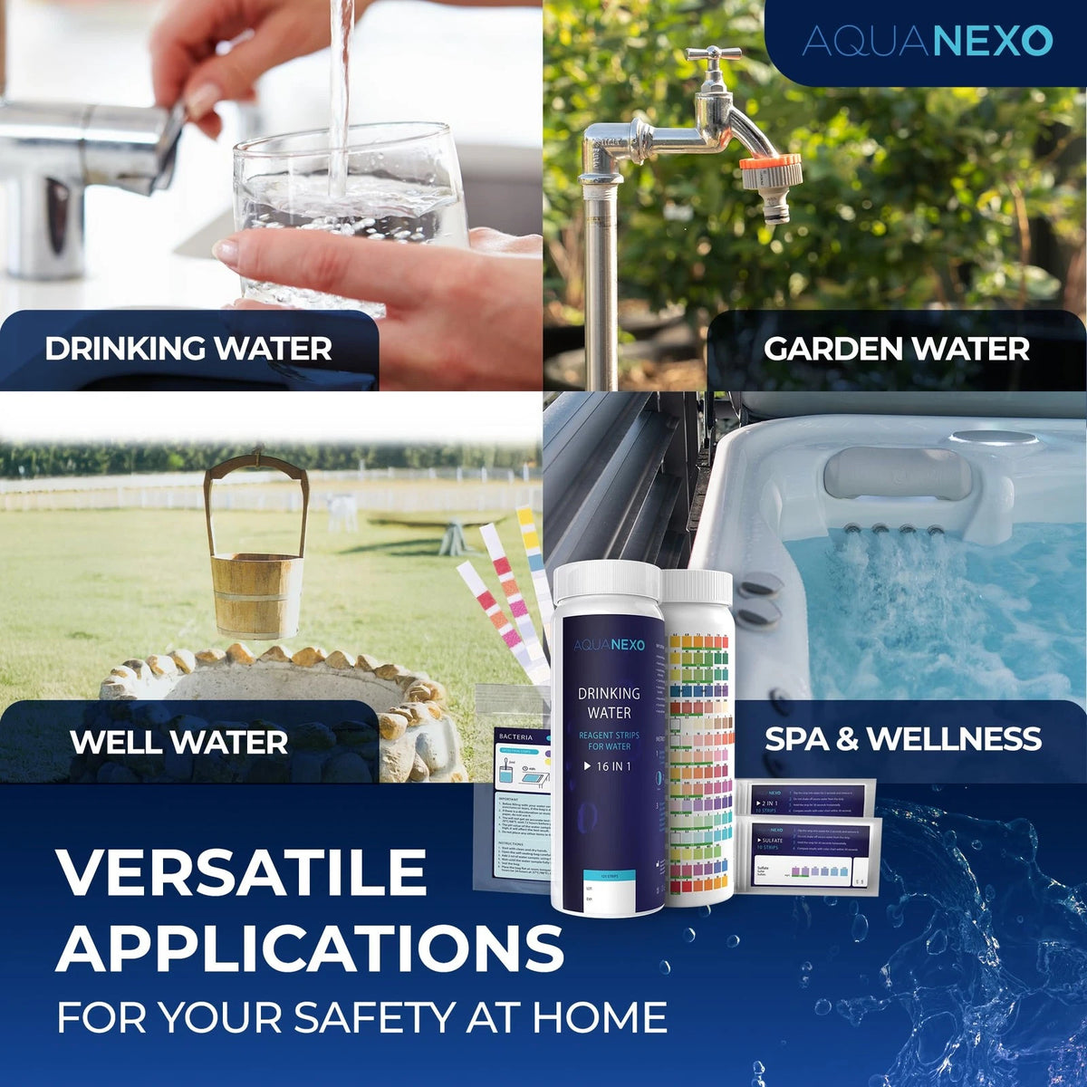 AQUANEXO 18 Parameters, 125 Drinking Water Test Strips (5 x 25) + 2 x...
