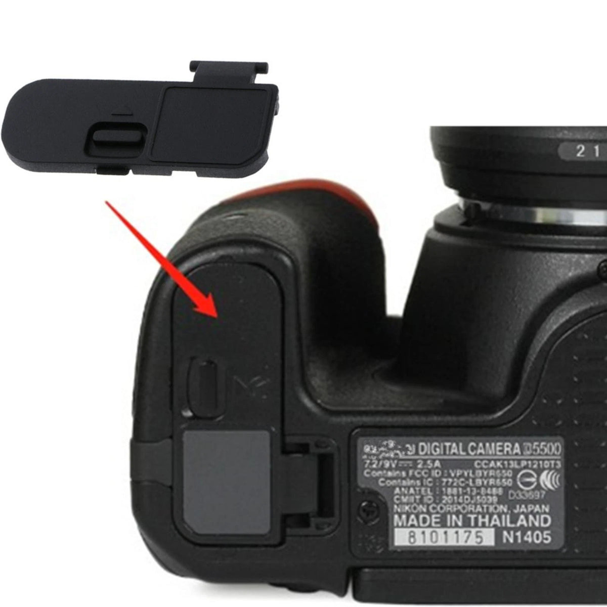 Black Replacement Battery Door Cover Lid Cap Shell For Nikon D5500 D5600 Camera