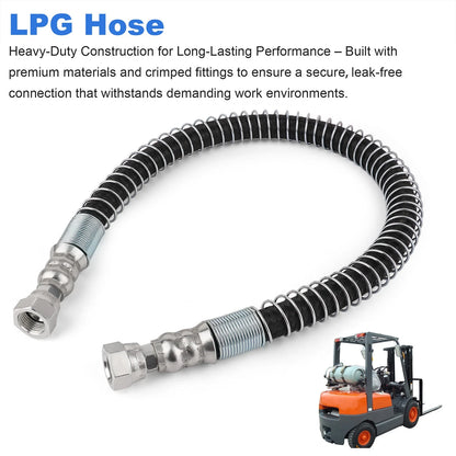 Universal 24" Propane Tank Hose – 3/8" Connection Crimped LPG Line for Forklift