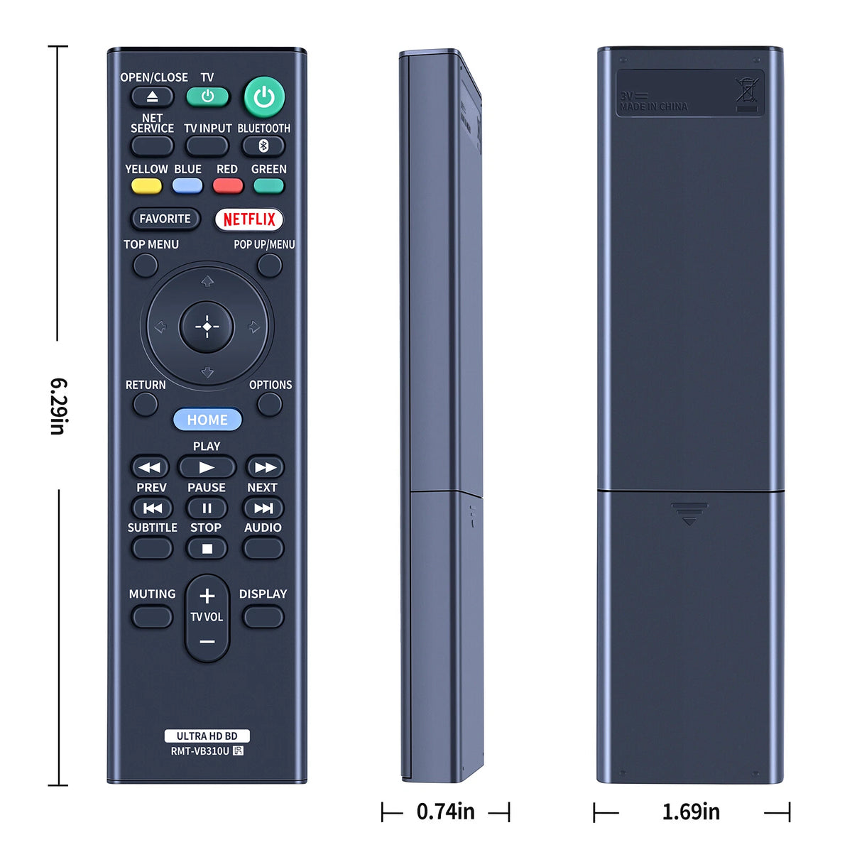 RMT-VB310U Remote Control For Sony UBP-X800 UBP-X1000ES UBP-X1100ES