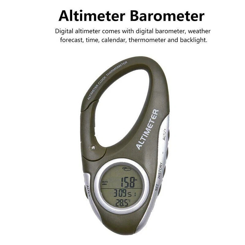 8 In 1 Mountaineering Digital Altimeter Barometer with Thermometer Backlight