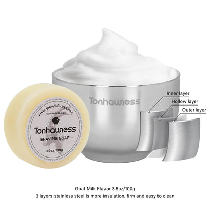 Tonhawness Shaving Brush Kit for Men, 4 in 1 Brushes Set Black-A