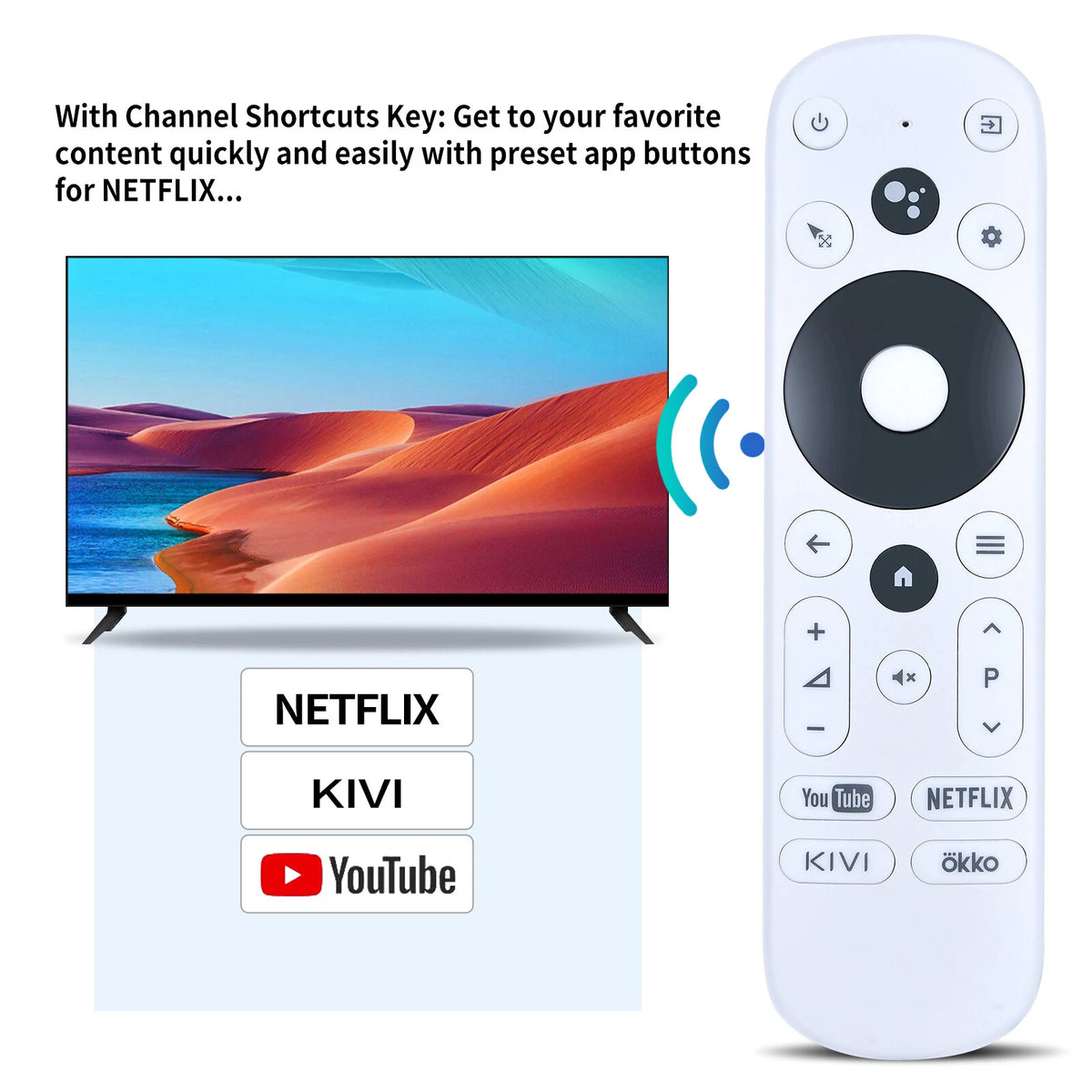 RC40 Remote Control For KIVI Smart TV with Google Assistant