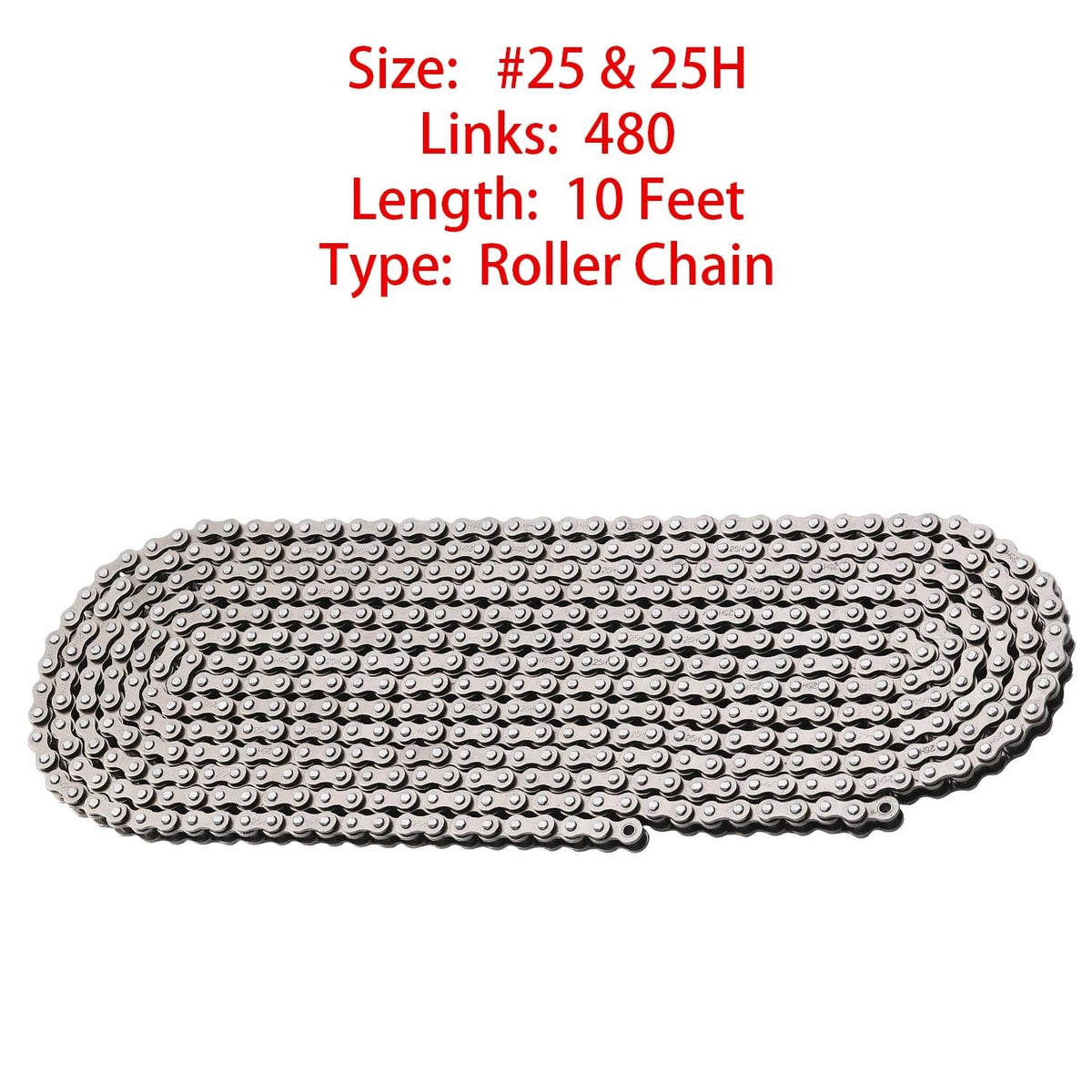 KAMIER 25H Roller Chain 10 Feet 480 Links Breaker for Razor MX350 MX500...