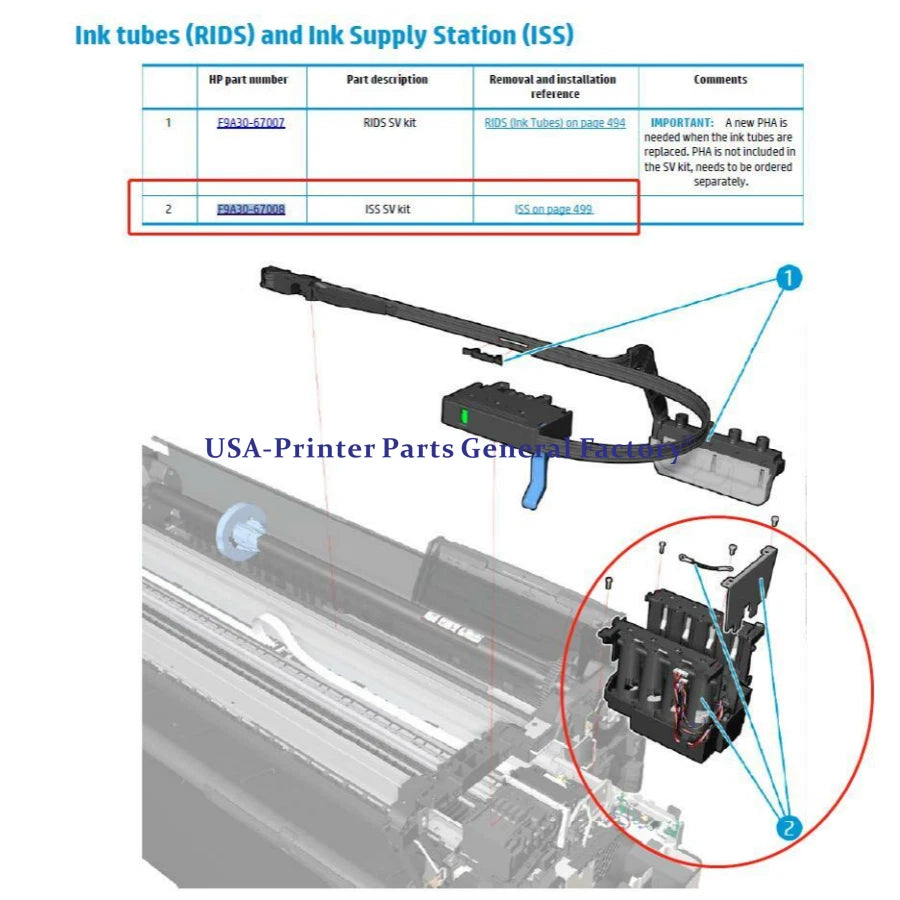 CANDELA ISS SV KIT Fit For HP DJ T730 T830 729 Ink Supply Station F9A30-67008