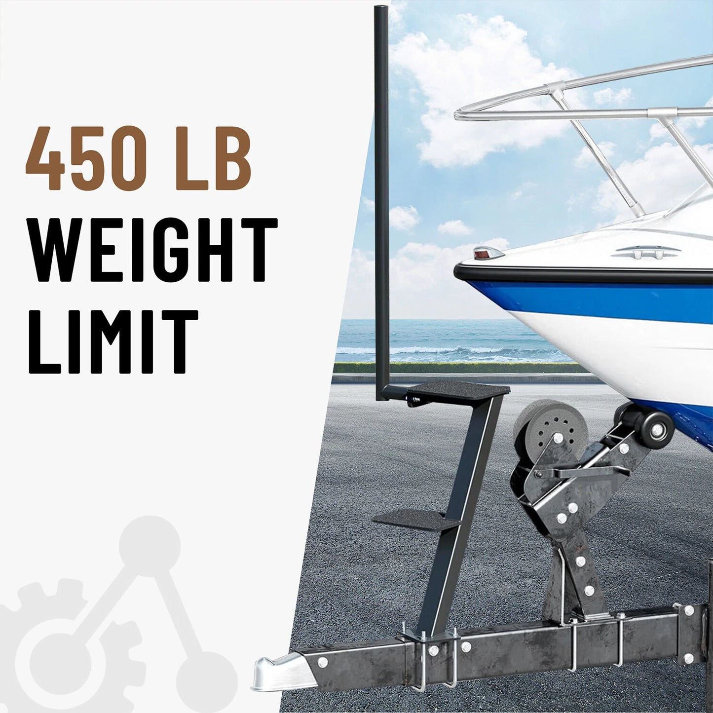 Boat Trailer Steps 2 Step Boat Ladder Heavy Duty Solid Steel Slip Resistant