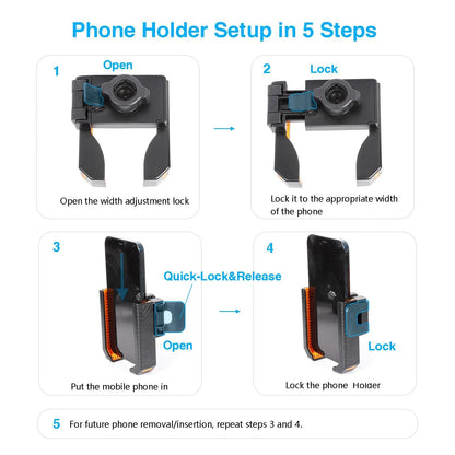xik Universal Phone Mount Holder for Boat Car Truck Motorcycle UTV - Black