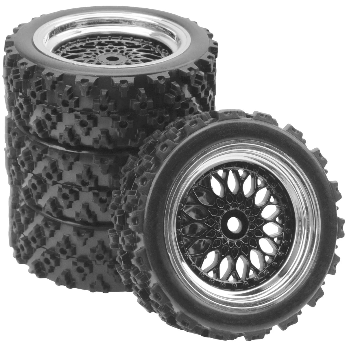 ShareGoo RC 1/10 On Road Tires & Wheel 12mm Hex Plastics Scale, Od 72mm